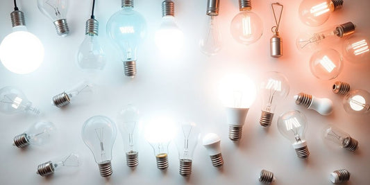 Various light bulbs in different shapes and sizes.