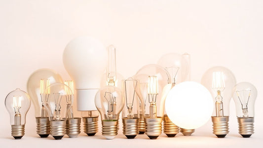 Various light bulbs in a photographic arrangement.