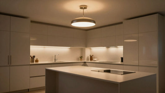 Modern kitchen ceiling light illuminating a stylish kitchen.