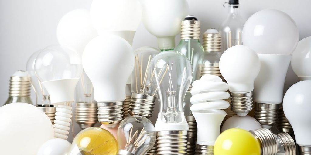 Various light bulbs of different types and sizes.