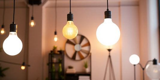 E12 bulbs in a well-lit room showing different colours.