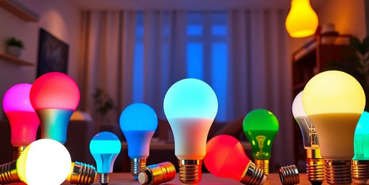 Bright smart bulbs glowing in a modern home setting.