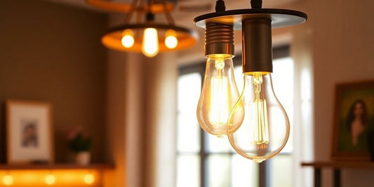 E27 LED vintage Edison light bulb glowing softly.