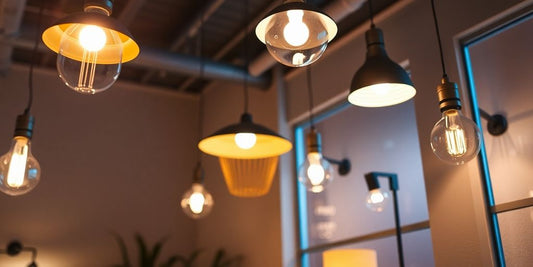 Interior with various LED lamp bulbs illuminating the space.