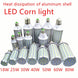 A collection of LED corn light bulbs in various sizes with an aluminum shell, displayed against a white background.