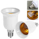 Light bulb socket converter with E14 to E27 conversion on a white background